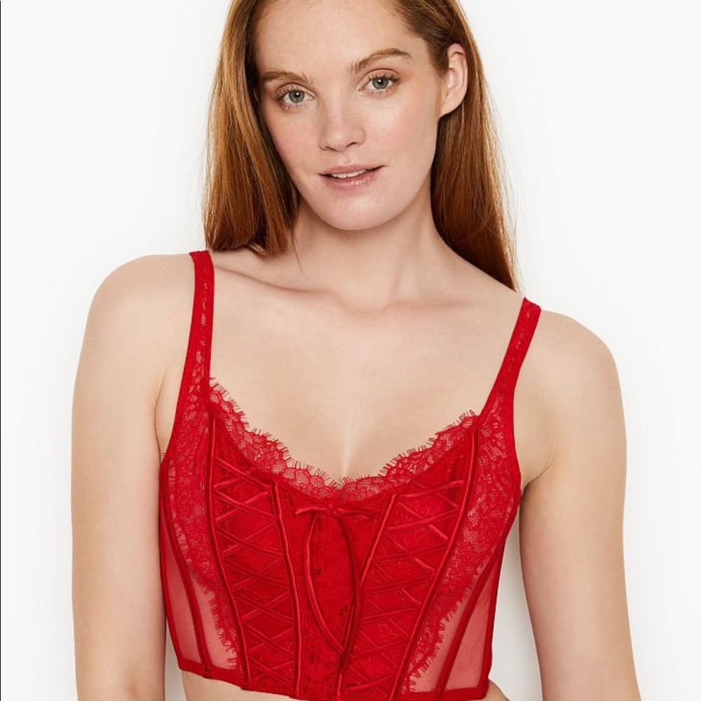 Victoria Secret unlined lace up bra top.